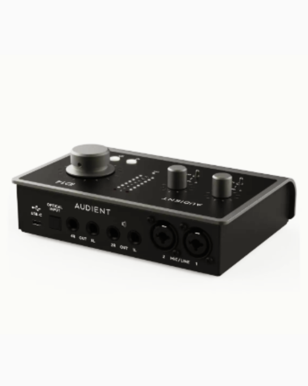 Interface de áudio Audient iD14 MKII para home studio, gravação de voz, podcast e produção musical profissional.