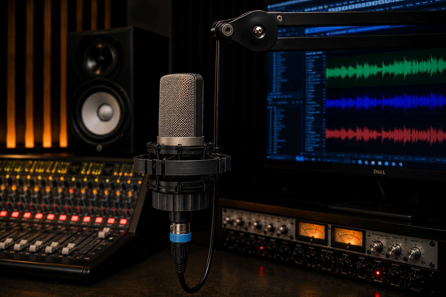 Microfone condensador AKG C214 profissional para gravação de voz, instrumentos, podcast, home studio e produção musical.