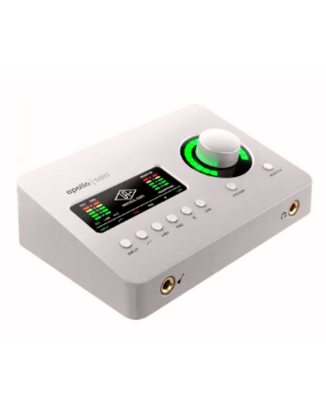 Interface de áudio Universal Audio Apollo Solo para home studio profissional, gravação de voz, produção musical e processamento em tempo real com UAD.